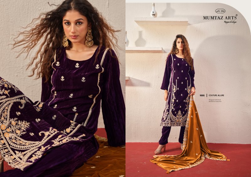 Ranihaar By Mumtaz Arts Crush Velvet Designer Salwar Suits 